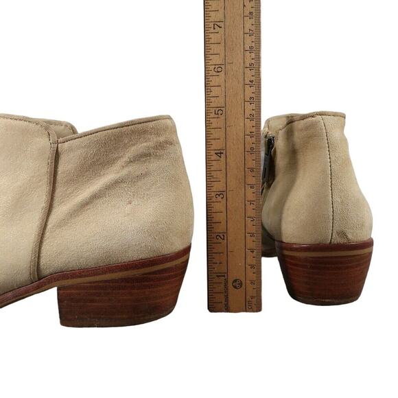 Sam Edelman Shoes Womens 7.5 Ankle Bootie Fashion Leather Classic Tan Block Heel - Picture 6 of 14